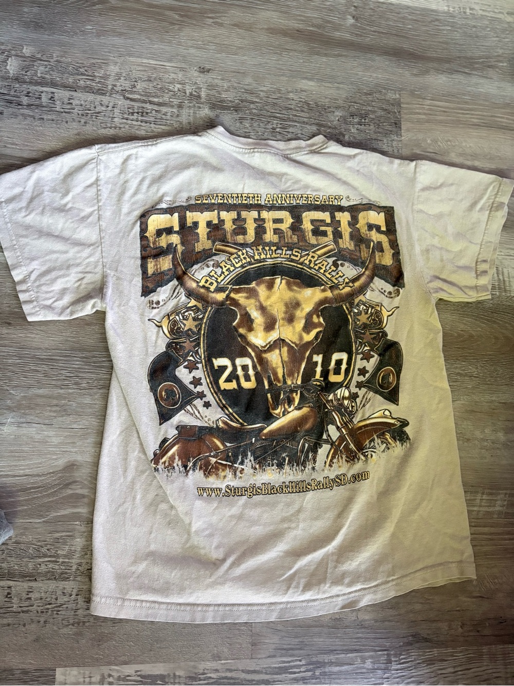 Delta Pro Weight Men's White Sturgis Black Hills Rally 2010 Graphic T-Shirt M
